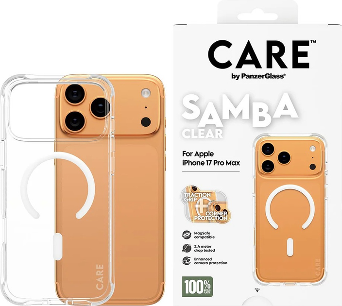 Etui CARE by PanzerGlass Fashionable Case Samba Transparent w. MagSafe do Apple iPhone 17 Pro Max (CR84109) - obraz 3