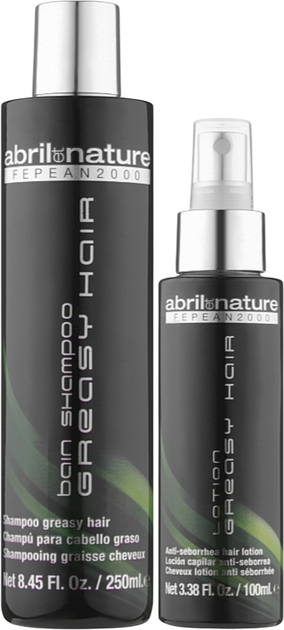 Zestaw do pielęgnacji włosów Abril et Nature Fepean 2000 Greasy Hair Szampon 250 ml + Lotion 100 ml (8436009784283) - obraz 2
