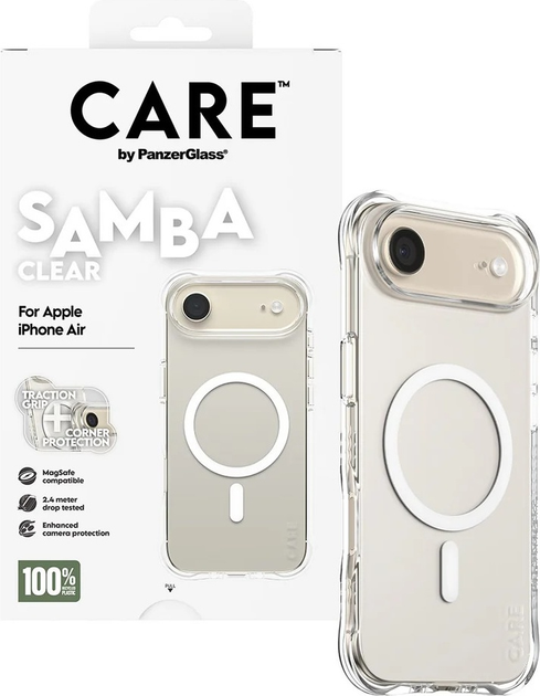 Etui CARE by PanzerGlass Fashionable Case Samba Transparent w. MagSafe do Apple iPhone Air (CR69281) - obraz 4