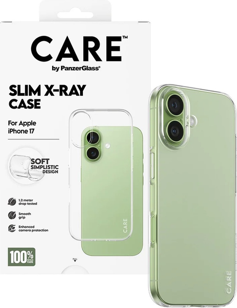 Etui CARE by PanzerGlass Fashionable Case Transparent X-Ray Soft Basic do Apple iPhone 17 (CR98808) - obraz 4