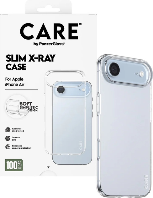 Etui CARE by PanzerGlass Fashionable Case Transparent X-Ray Soft Basic do Apple iPhone Air (CR63289) - obraz 4
