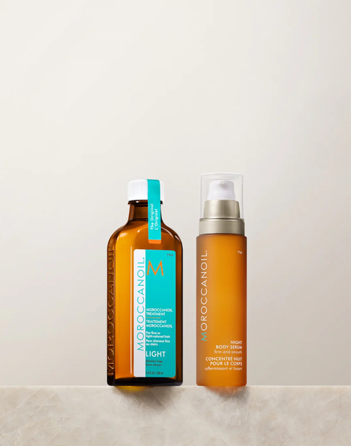 Набір кометики для догляду Moroccanoil Good-to-Glow Duo Light Олія для волосся 100 мл + Нічна сироватка для тіла 50 мл (7290116977539) - зображення 3