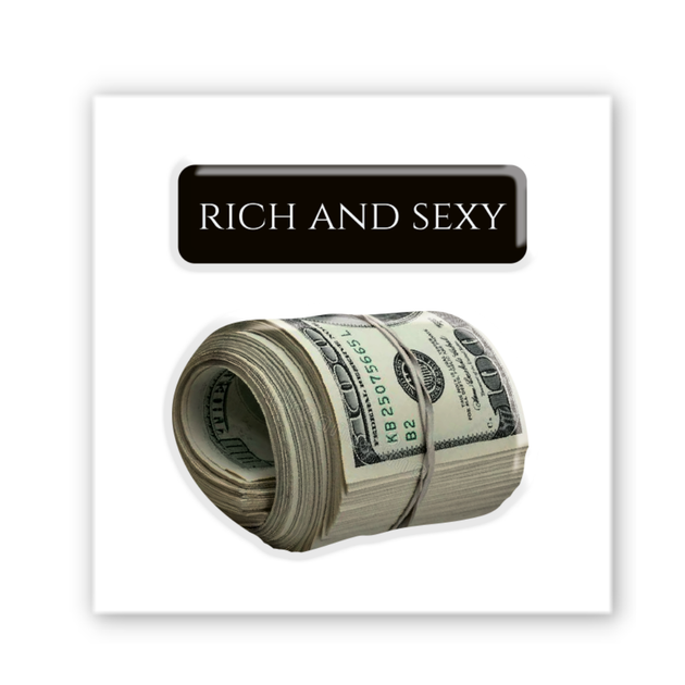 Объёмная 3D наклейка "Rich and sexy" стикер для декора телефона, ноутбука, блокнота SX-300 - изображение 2