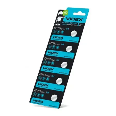 Батарейка літієва VIDEX CR 1220 Lithium 5bl - Фото 2 Батарейка літієва VIDEX CR 1220 Lithium 5bl - изображение 2