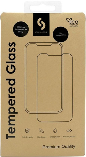 Захисне скло Connect 3D Privacy Corning Gorilla Glass 5X Stong для Apple iPhone Air Black (CONAPP17APCGG5XS) - зображення 1