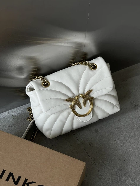 Женская сумка стегна Mini Love Bag Puff Butterfly кремовый через плече ( PREMIUM) - Фото 1 Женская сумка стегна Mini Love Bag Puff Butterfly кремовый через плече ( PREMIUM) - изображение 1