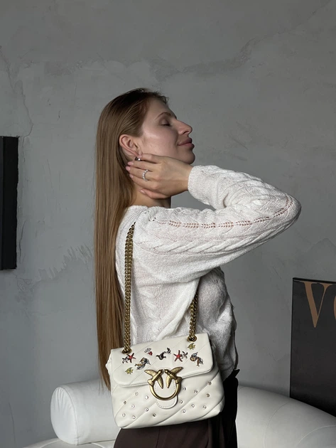 Женская сумка Mini Love Puff Sea Jewels Bag кремовый через плече ( PREMIUM) - изображение 2