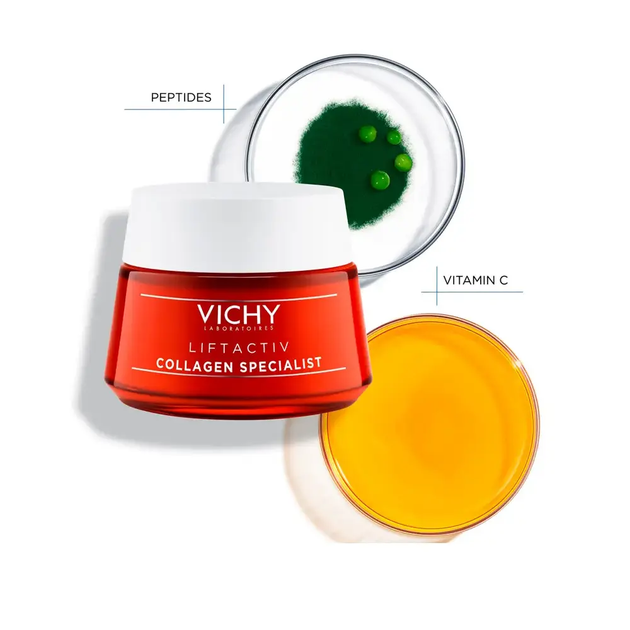 Набір для догляду за обличчям Vichy Liftactiv Collagen Specialist Крем для обличчя денний 50 мл + Крем для зони навколо очей 15 мл (8431567697525) - зображення 4
