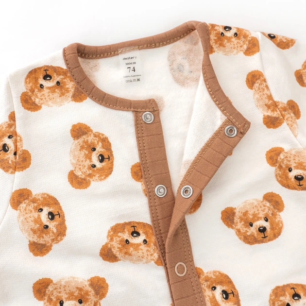 Человечек для младенцев Dexter`s с мишками cute bears центральная застежка 86 см молочный - Фото 2 Человечек для младенцев Dexter`s с мишками cute bears центральная застежка 86 см молочный - изображение 2