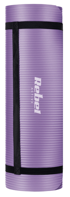 Килимок для тренувань Rebel Active NBR 1 см 183 x 61 см Фіолетовий (5901890099646) - зображення 4