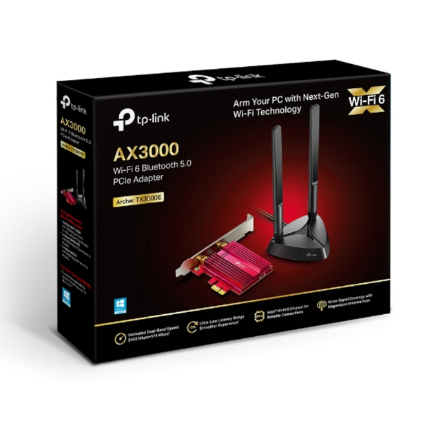 Бездротовий мережевий адаптер TP-Link Archer TX3000E PCI-E Wi-Fi 6 AX3000 2402 Мбіт/с з Bluetooth 5.0 для ПК Black/Red - зображення 3
