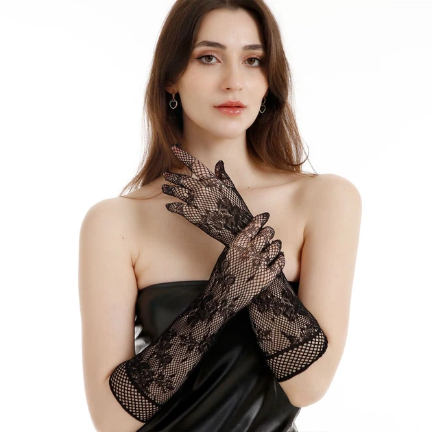 Довгі рукавички NDS One size Чорний 98977 - зображення 9