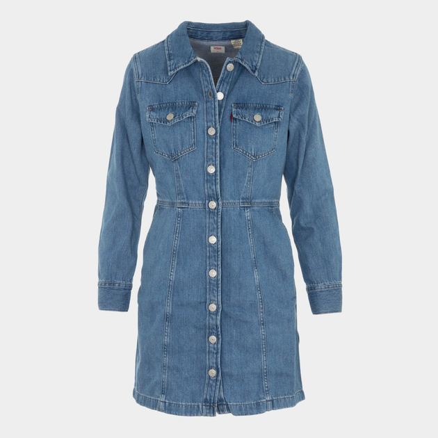 Sukienka koszulowa damska jeansowa Levi's Flynn Western Core Dress A7592-0001 L Niebieska (5401128681259) - obraz 7