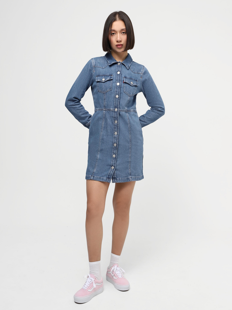 Sukienka koszulowa damska jeansowa Levi's Flynn Western Core Dress A7592-0001 M Niebieska (5401128681266) - obraz 3