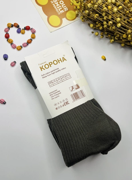 Дитячі колготки кашемірові з начосом Корона на зріст 104-116 см (4-6 років) Графіт - Фото 2 Дитячі колготки кашемірові з начосом Корона на зріст 104-116 см (4-6 років) Графіт - изображение 2