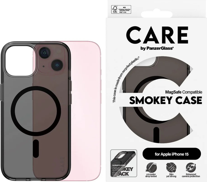 Etui CARE by PanzerGlass Flagship Case Urban Combat Smokey w. Black MagSafe do Apple iPhone 15 (5715685012402) - obraz 3