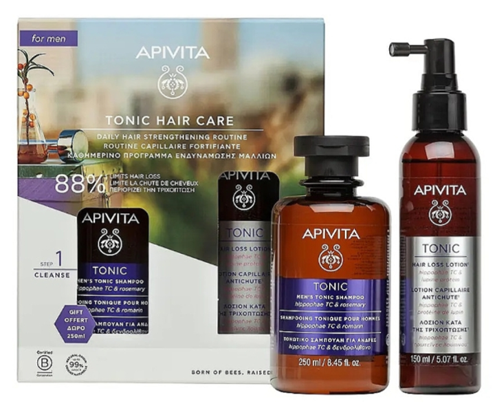 Zestaw Apivita Tonic Hair Szampon 250 ml + Lotion przeciw wypadaniu włosów 150 ml (5201279099442) - obraz 1