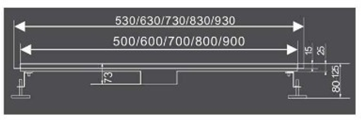 Odpływ liniowy Fala 71636 Slim Black z syfonem 56 mm stal nierdzewna 60x3x7 cm (5906083086915) - obraz 7