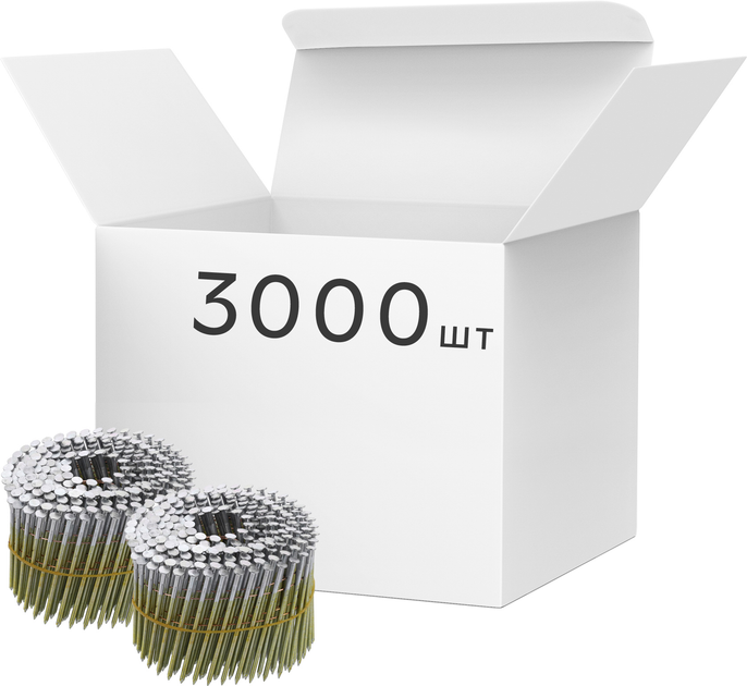 Цвяхи барабанні VOREL до пневматичного пістолета 80х2.8 мм 15-16˚ 3000 шт (72021_v) - зображення 1