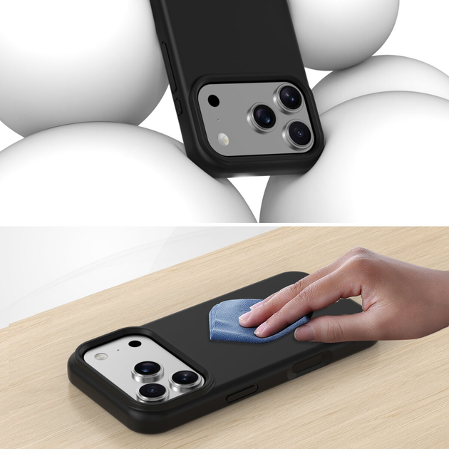 Etui 4smarts Silicone Case Cupertino do Apple iPhone 17 Pro Max Black (4252011912001) - obraz 5