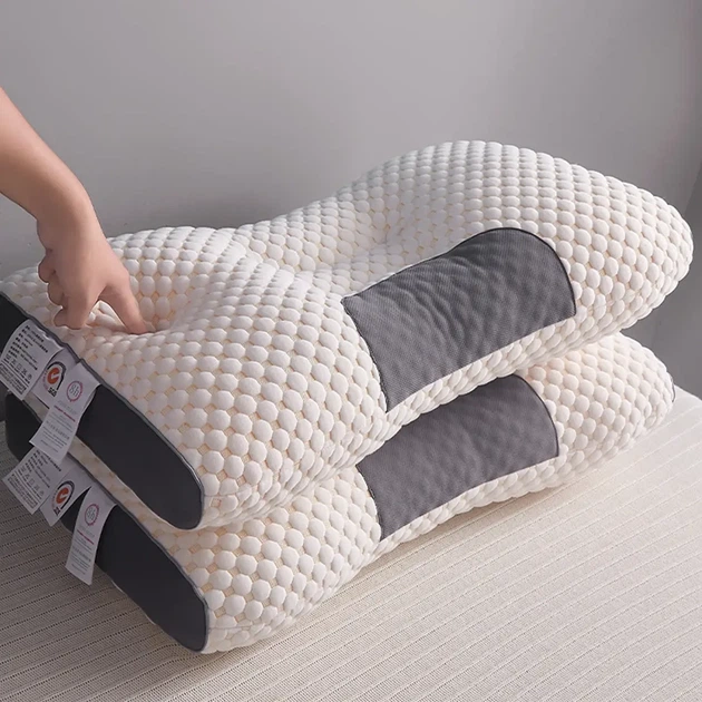 Ортопедична подушка для сну Pillow-01 анатомічна 48x74 см з підтримкою шиї та спини поліефірне волокно Біло-сіра - зображення 7