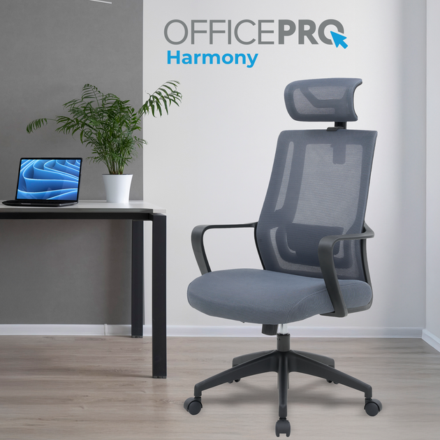 Крісло офісне OfficePro Harmony OC310-B-G-G - Фото 7 Крісло офісне OfficePro Harmony OC310-B-G-G - изображение 7