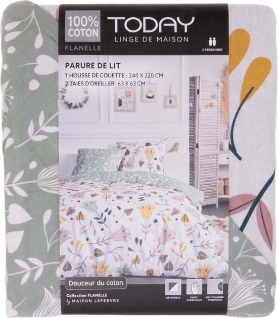 Komplet pościeli Today Coo flanelowa dwustronna 220 x 240 cm (3574641208813) - obraz 7
