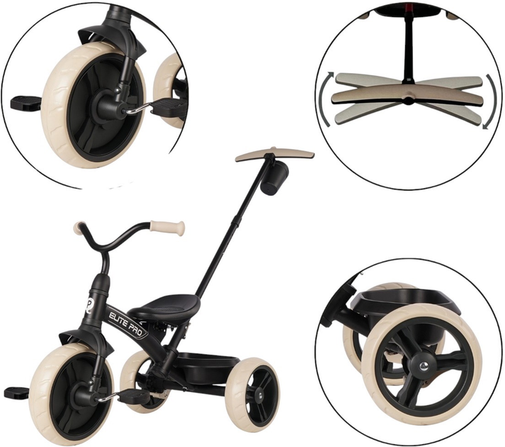 Rowerek trójkołowy Qplay Elite Pro Black (5061047480649) - obraz 9