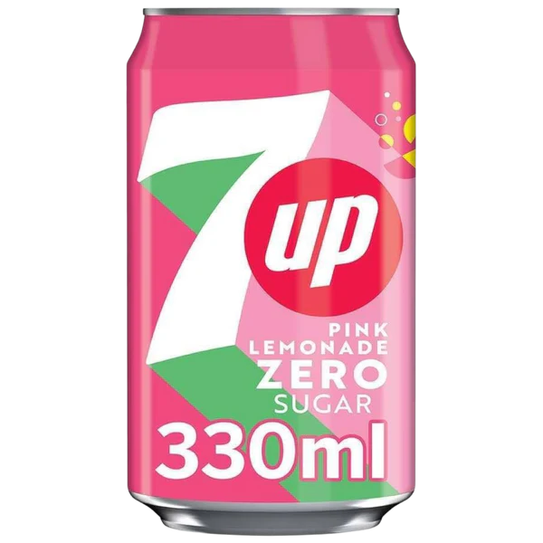 Напиток 7UP Pink Lemonade Zero Sugar с лимоном лаймом и малиной