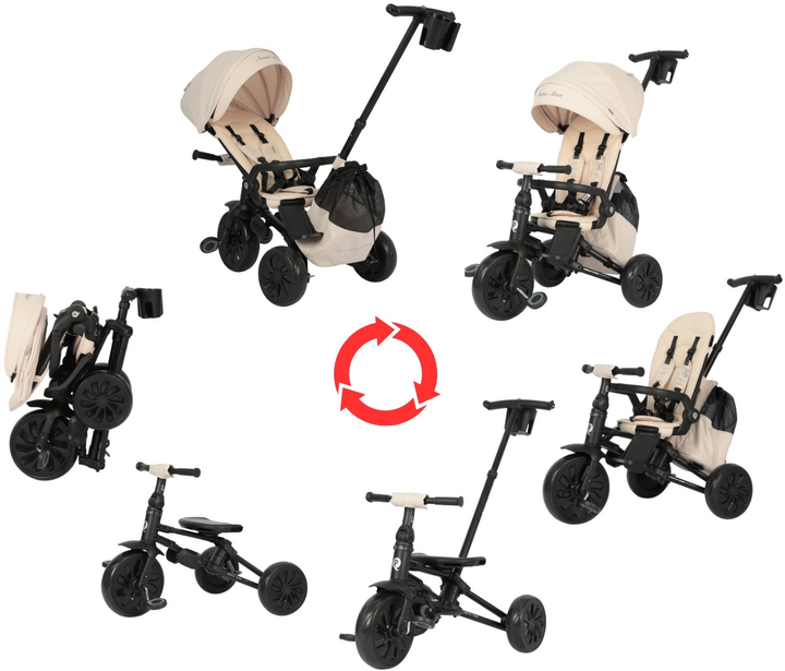 Rowerek trójkołowy Qplay Nova Max Beige (5061047482186) - obraz 8
