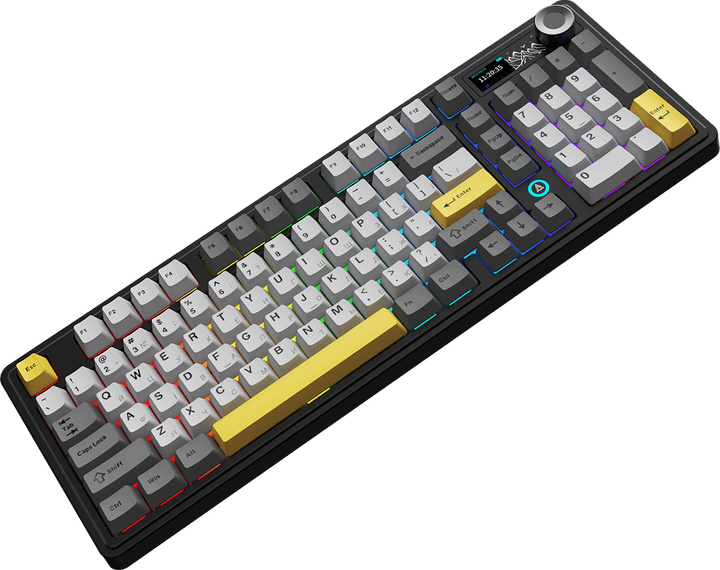 Клавіатура Ajazz AK980 RGB Clear Sky Switch Wireless (AK980-CS-BGY) Black/Gray/Yellow - зображення 2