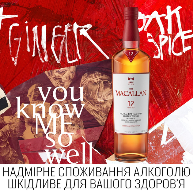 Виски Macallan Sherry Oak 12 лет выдержки 0.7 л 40% в подарочной