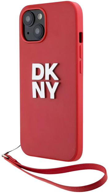 Панель Evelatus DKNY PU Leather Stack Logo Wrist Strap для Apple iPhone 15 Pro Red (57983120263) - зображення 1