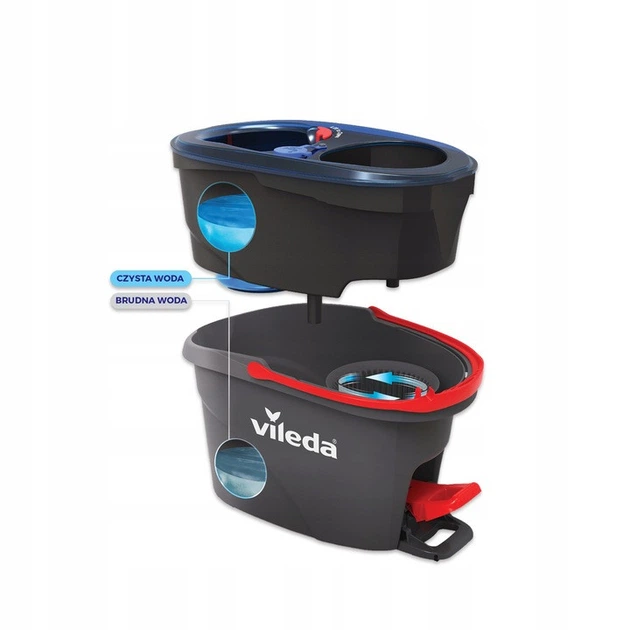Набір для прибирання Vileda H2prO Spin Mop & Bucket System двокамерна технологія відра (178332) - Фото 6 Набір для прибирання Vileda H2prO Spin Mop & Bucket System двокамерна технологія відра (178332) - изображение 6