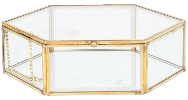Скринька для біжутерії Homla Grazia шестикутна Золотиста 17 x 16 x 5 см (5902869978528) - зображення 2