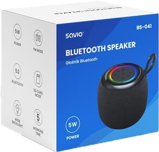 Głośnik przenośny Savio BS-041 5W Black (SAVBS-041) - obraz 4