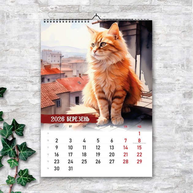 Календарь А4 перекидной настенный КОТЫ 13 листов (art. 250110a4) - изображение 4