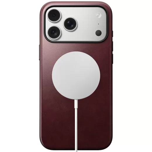 Кожаный чехол Nomad Modern Horween Leather Case Burgundy для iPhone 17 Pro Max (NM011840858) - изображение 2
