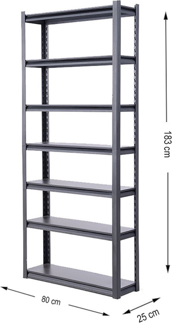 Regał magazynowy Haushalt GS701 80 x 25 x 183 cm (000051336130) - obraz 5