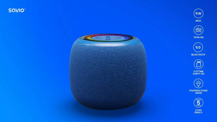 Портативна колонка Savio BS-042 5W Blue (SAVBS-042) - зображення 6