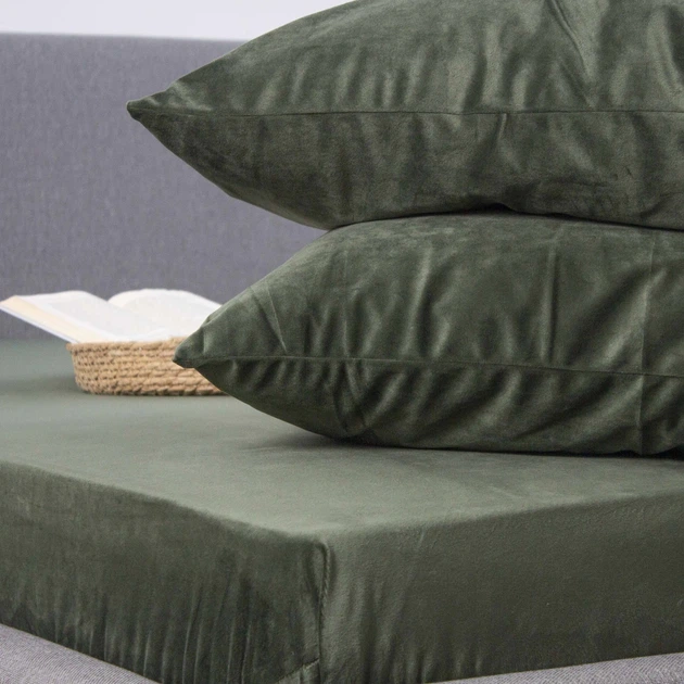 Простирадло ТЕП "VELOUR" з резинкою темно-зелений, 160x200 - Фото 7 Простирадло ТЕП "VELOUR" з резинкою темно-зелений, 160x200 - зображення 7