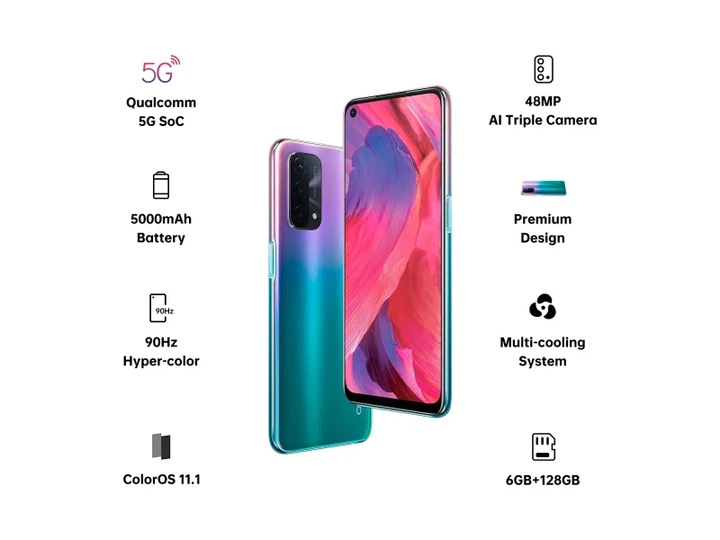 Смартфон OPPO A74 5G 6/128GB Fantastic Purple - Фото 9 Смартфон OPPO A74 5G 6/128GB Fantastic Purple - изображение 9