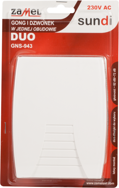 Dzwonek do drzwi Zamel Duo Biały (GNS-943-BIA) - obraz 4