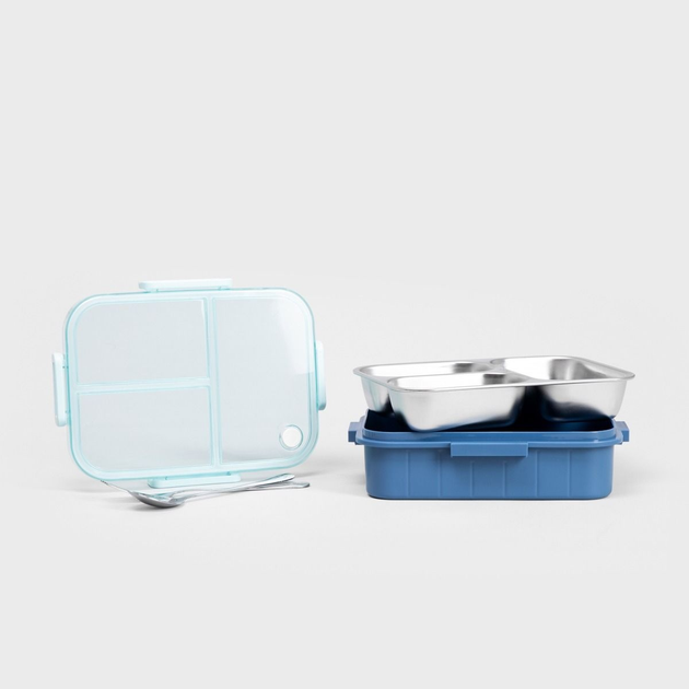 Lunch box Homla DELVOR niebieski 3 el 0.75 l (5906496748905) - obraz 3