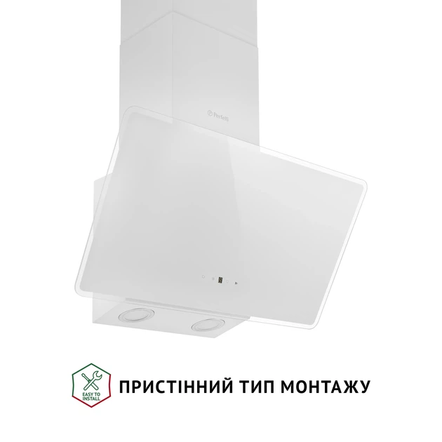 Кухонная вытяжка PERFELLI VICCO 6HSR BIANCO, белая декоративная наклонная настенная, с пультом ДУ, 59,5 см - изображение 2