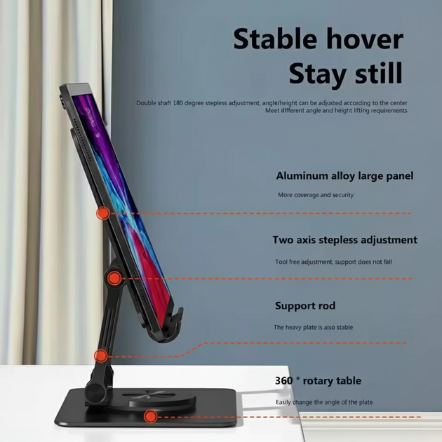 Подставка для планшета 360° 4.7-12" Tablet Stand P2028 Black - изображение 7