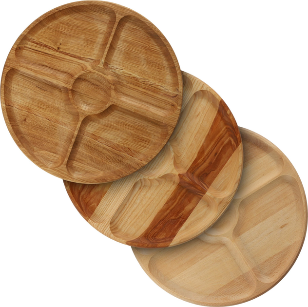 Deska do serwowania Kadax 4-komorowa bukowa 33.5 cm (5903699481271) - obraz 2