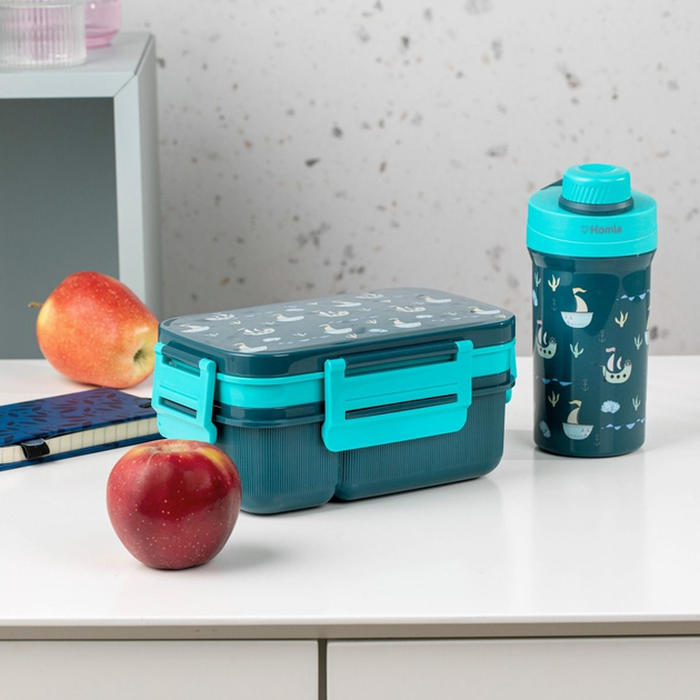Zestaw Lunch box Homla CAIRO granatowy 1.8 l + kubek 0.5 l (5906496748875) - obraz 9