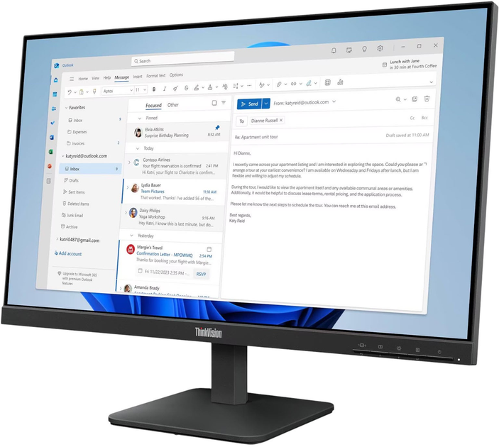 Монітор 24" Lenovo ThinkVision S24-4e (64B5KAT1EU) - зображення 3