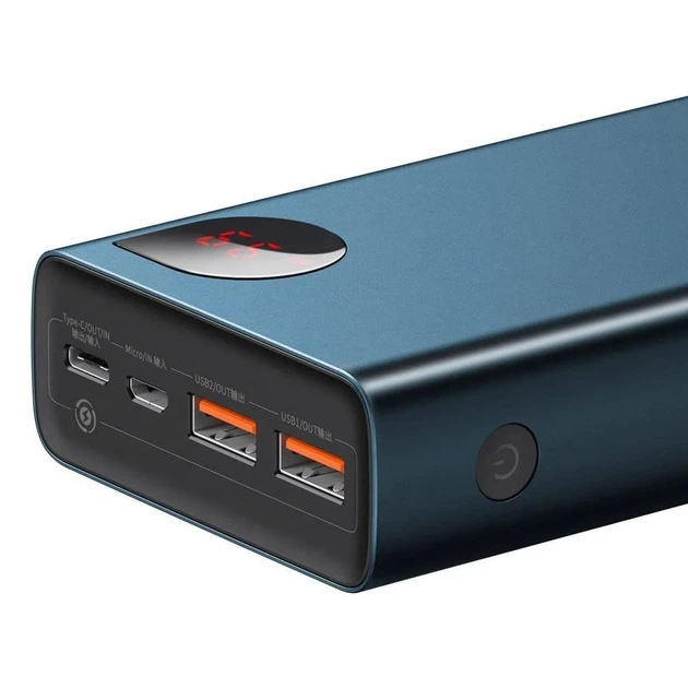 Зовнішній акумулятор Baseus Adaman Metal Digital 20000mAh 65W Blue (PPIMDA-D03) [74081] - зображення 6